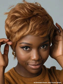 Full lace wig pixie brown for black woman
