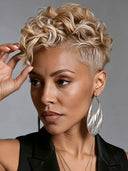 Lace front 13x4 Pixie wig blonde wavy
