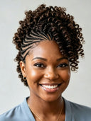 Full Lace wig brown With Braided for black woman