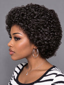 Pixie cut Wig Lace front 13x4 black ready to go curly wave 100% Human Hair