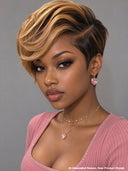13x4 lace front Wig straight pixie honey highlight 100% Human Hair