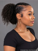 Half wig Hair extensions Machine made black curly wave 14 inch  With Draw-string Beginner Friendly( NOT A WIG)