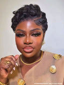 Lace front 13x4 Pixie wig black 100% Human Hair