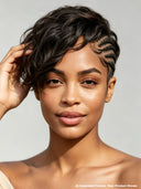 13x4 Lace Natural Black Pre-styled Updo With Braided  wig