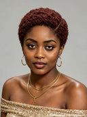 Lace front 13x4 pixie afro burgundy side part