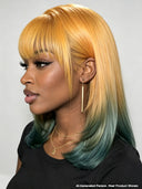 Machine Made BOB 10 inch straight orange with bangs Glueless wig 100% Human Hair