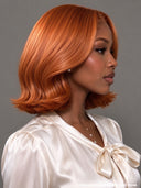 13x4 lace front Wig straight bob orange 8 inch 100% Human Hair