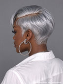 Lace front 13x4 HD wig Silver Grey pixie cut wig side part 100% Human Hair