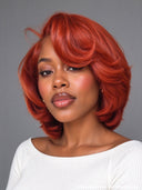13x4 lace front Wig orange pixie cut wig 100% Human Hair