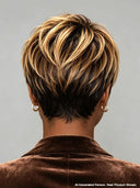 Lace front 13x4 pixie wig honey highlight straight