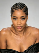 Full lace pixie cut wig side part water wave black