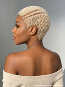Full lace pixie cut wig blonde afro for black women
