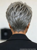 Salt and pepper Glueless wig pixie cut wig 100% Human Hair