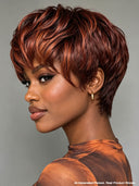 Ready to go pixie wig straight brown for black woman 100% Human Hair