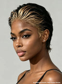 Pixie wig Lace front 13x4 honey highlight