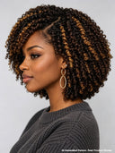 13x4 lace front Wig bob curly wave honey highlight 100% Human Hair
