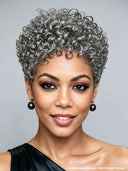 Ready to go machine made gray curly wave
