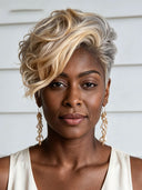 Lace front 13x6 Pixie cut wig quick weave blonde