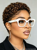 Lace front pixie wig curly wave Brown for black woman