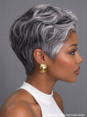 Lace wig 7x5 lace pixie salt and pepper 100% Human Hair for black woman