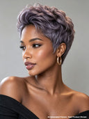 Pixie Cut wig Purple Straight 13x4 Lace 100% Human Hair