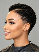 Lace front 13x6 pixie wig curly black for black woman