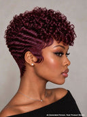 Ready to Go Glueless Wig curly wave pixie black Machine Made 100% Human Hair