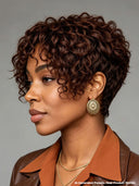 Lace front 13x4 pixie wig Brown For Black Woman