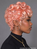 Ready to go Glueless wig pixie rose pink quick weave 100% Human Hair
