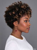 Machine made Glueless wig highlight afro curly 100% Human Hair