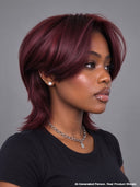 Glueless Wig rouge straight mullet machine made lace pre cut 100% Human Hair