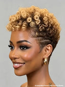 Full lace wig Pixie afro honey for black woman