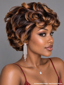 Machine Made quick weave pixie cut wig glueless wig 100% Human Hair