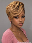 13x4 lace front Wig straight pixie honey highlight 100% Human Hair