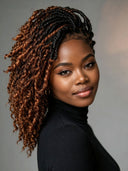 Braided wig Full Lace Pre-styled Updo brown highlight