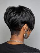 Ready to go full lace wig with bangs pixie straight 100% Human Hair