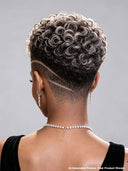 Topper unit Salt and Pepper Pixie Cut  for black woman （not a wig）
