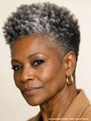 Lace front wig pixie afro Salt and Pepper 100% Human Hair