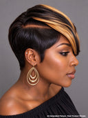 13x6 lace front Wig pixie cut wig honey highlght 100% Human Hair