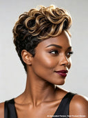 HD Lace front 13x4 Pixie cut Wig honey highlight
