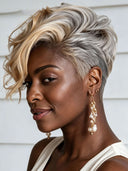 Lace front 13x6 Pixie cut wig quick weave blonde