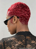 Full lace wig pixie burgundy 100% Human Hair