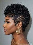 Full lace wig black Pixie for black woman