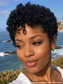 Ready to go pixie cut wig Glueless wig curly wave