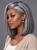 lace closure 7x5 Wig salt and pepper straight bob 10 inch 100% Human Hair
