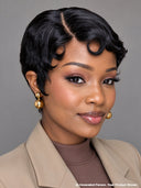 13x4 lace front Wig black pixie cut wig Styledonous design pre-cut lace 100% Human Hair