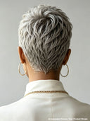 Salt and Pepper Lace closure 5x5 Short wig straight