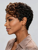 Pixie wig Lace front 13x4 brown highlight for black woman