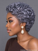 Pixie wig Lace closure 7x5 wig Salt and pepper 100% Human Hair