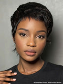 Full lace wig pixie black quick weave 100% Human Hair